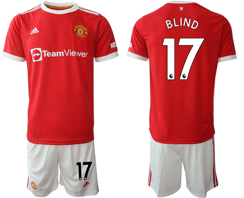 Men 2021-2022 Club Manchester United home red #17 Adidas Soccer Jersey